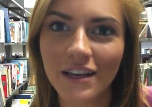 Good ass college chick gets screwed in the library
